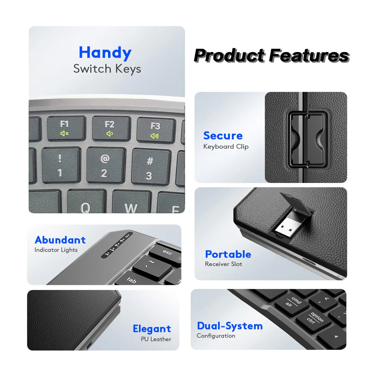 Ergonomic Foldable Bluetooth Keyboard