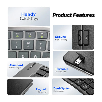 Ergonomic Foldable Bluetooth Keyboard
