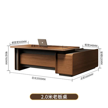 Designer Italian Solid Wood Executive L-Shaped Desk