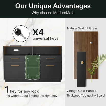 Westvale Filing Cabinet with Charging Station & Adjustable Storage