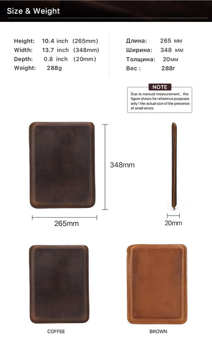 Luxury Genuine Leather Laptop Sleeve
