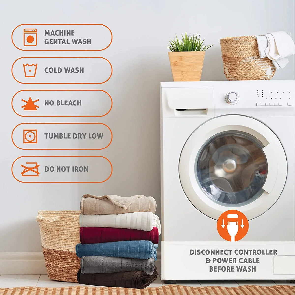 Electric Heated Throw Blanket | 50 x 60 in, 6 Heat Levels, 4-Hour Auto-Off