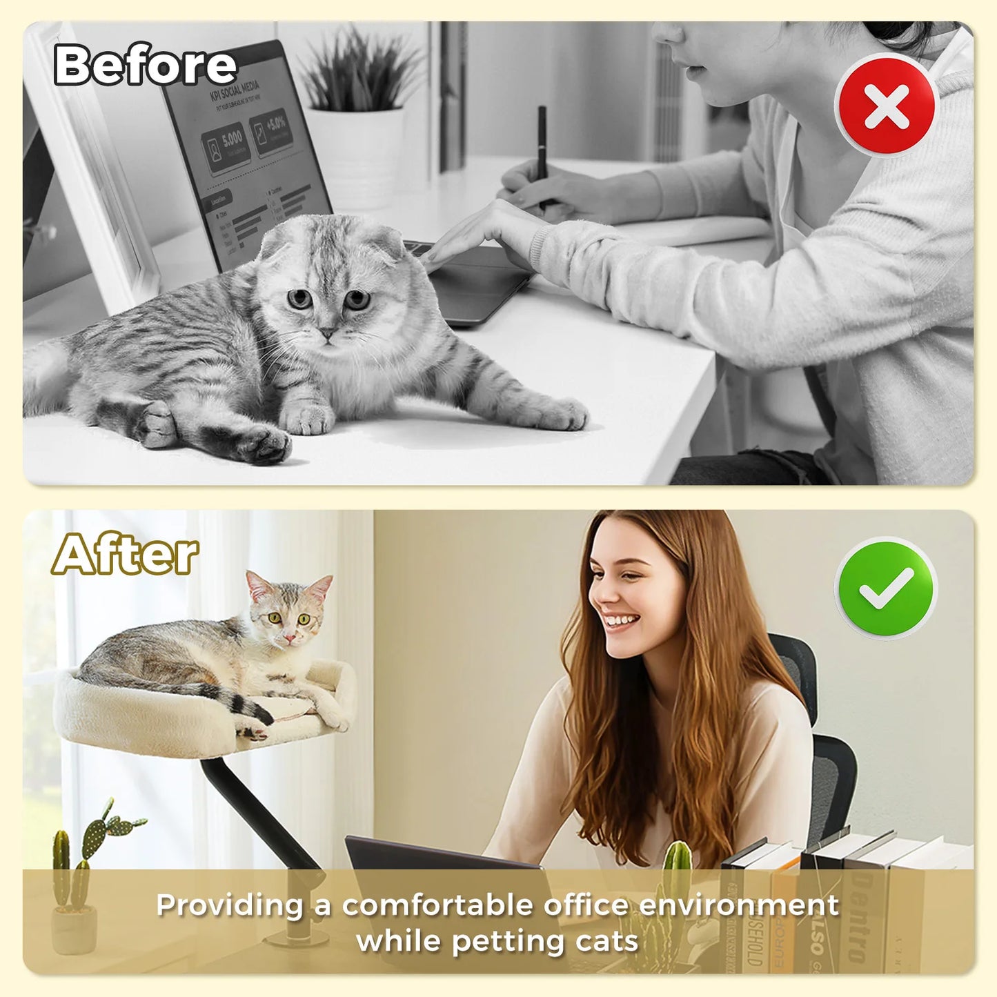 360° Rotatable Cat Desk Bed