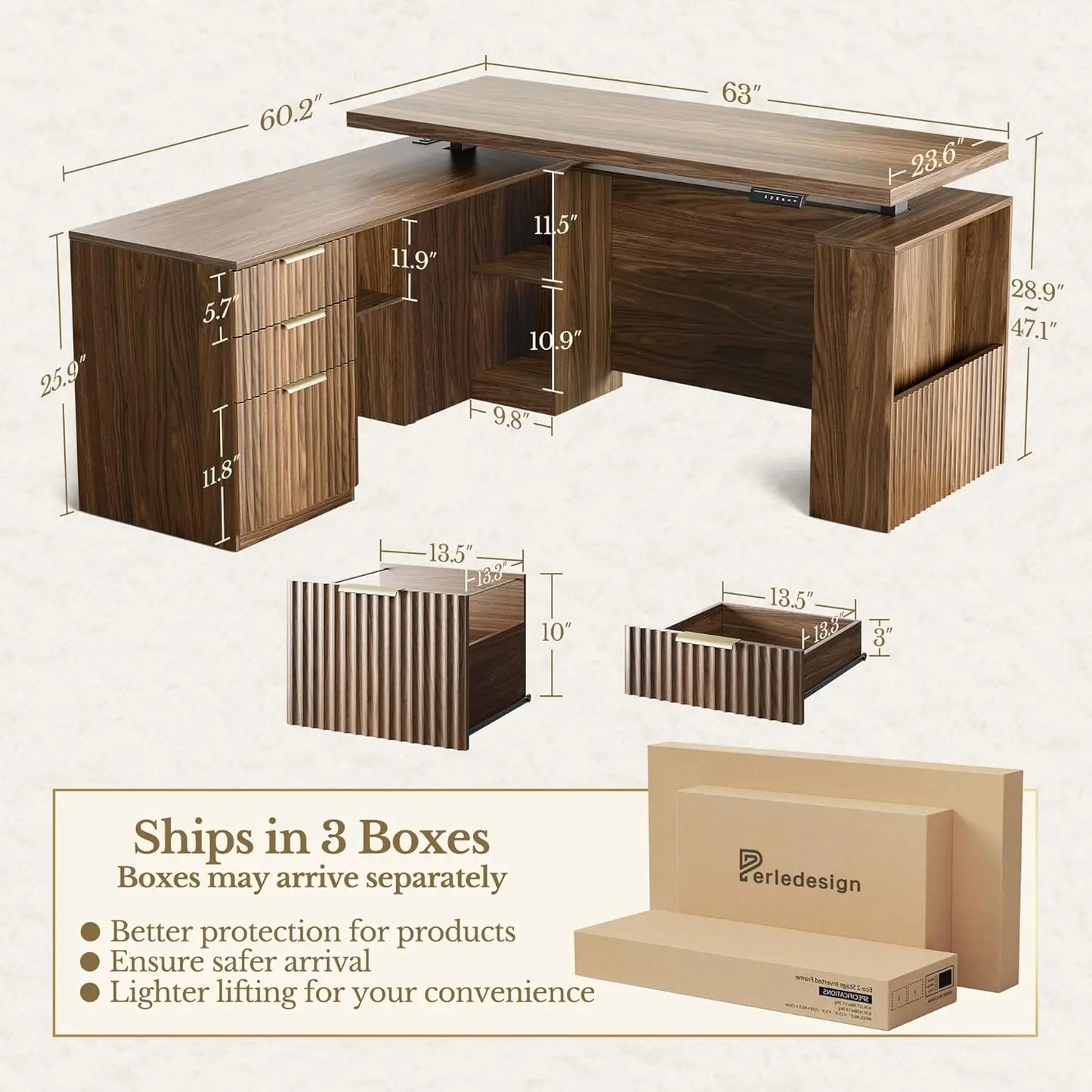 ErgoDesk L-Shape Standing Desk Set