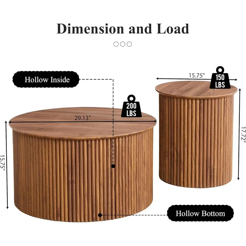 Delacourt Walnut Coffee Table Set