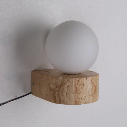 Travertine Wall Sconce: Uniquely Veined Stone
