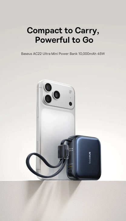 Mini Power Bank with Built-In Cable