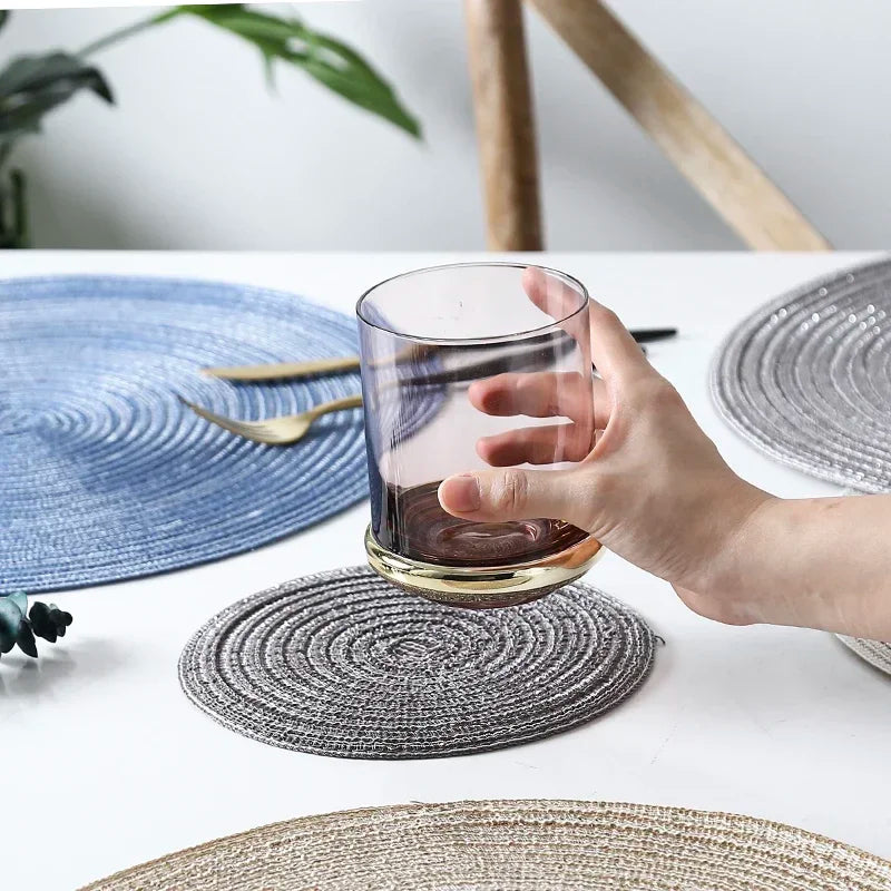 Round Woven Ramie Placemats, Set of 6