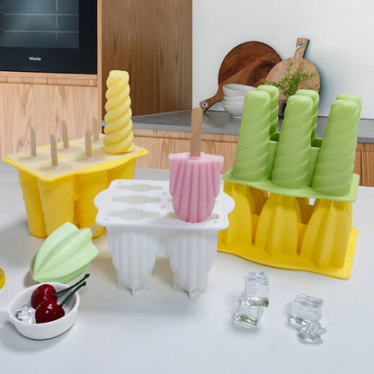 6-Cavity Silicone Popsicle Molds & Sticks