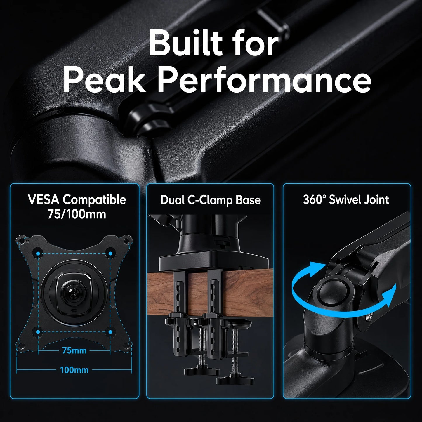 Gaming Dual Monitor Desk Mount