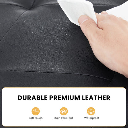 Leather Folding Storage Ottoman