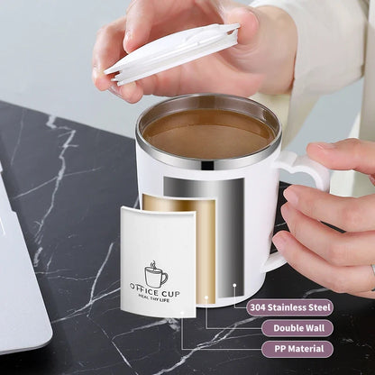 Insulated Steel Thermos Mug, 350ml, w/ Handle