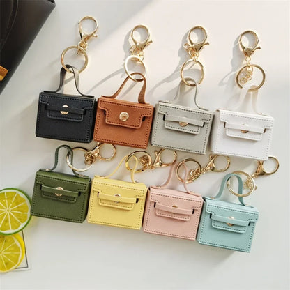 Mini PU Leather Coin Purse Keychain