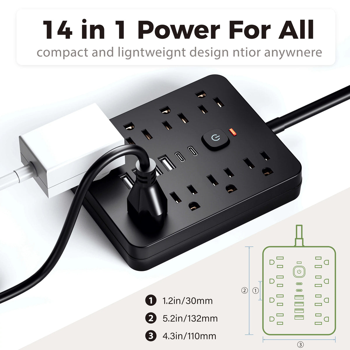 14-in-1 Surge Protector Power Strip