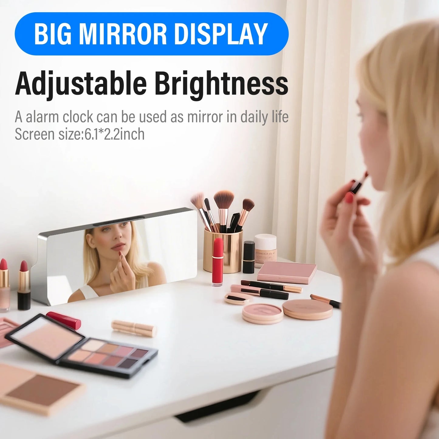 LED Mirror Alarm Clock