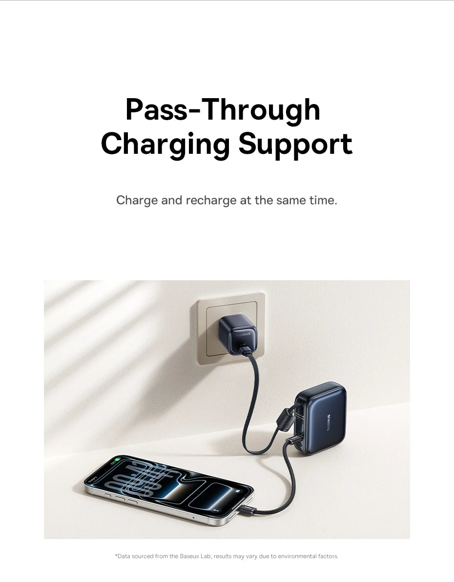 Mini Power Bank with Built-In Cable
