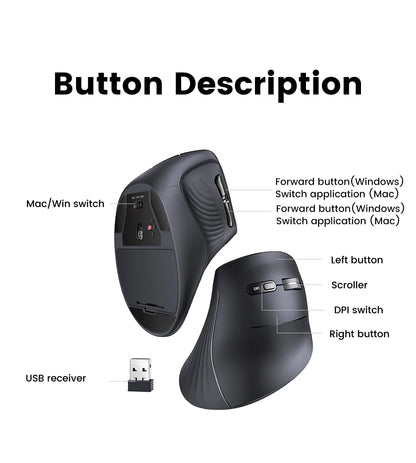 Vertical Ergonomic Wireless Mouse
