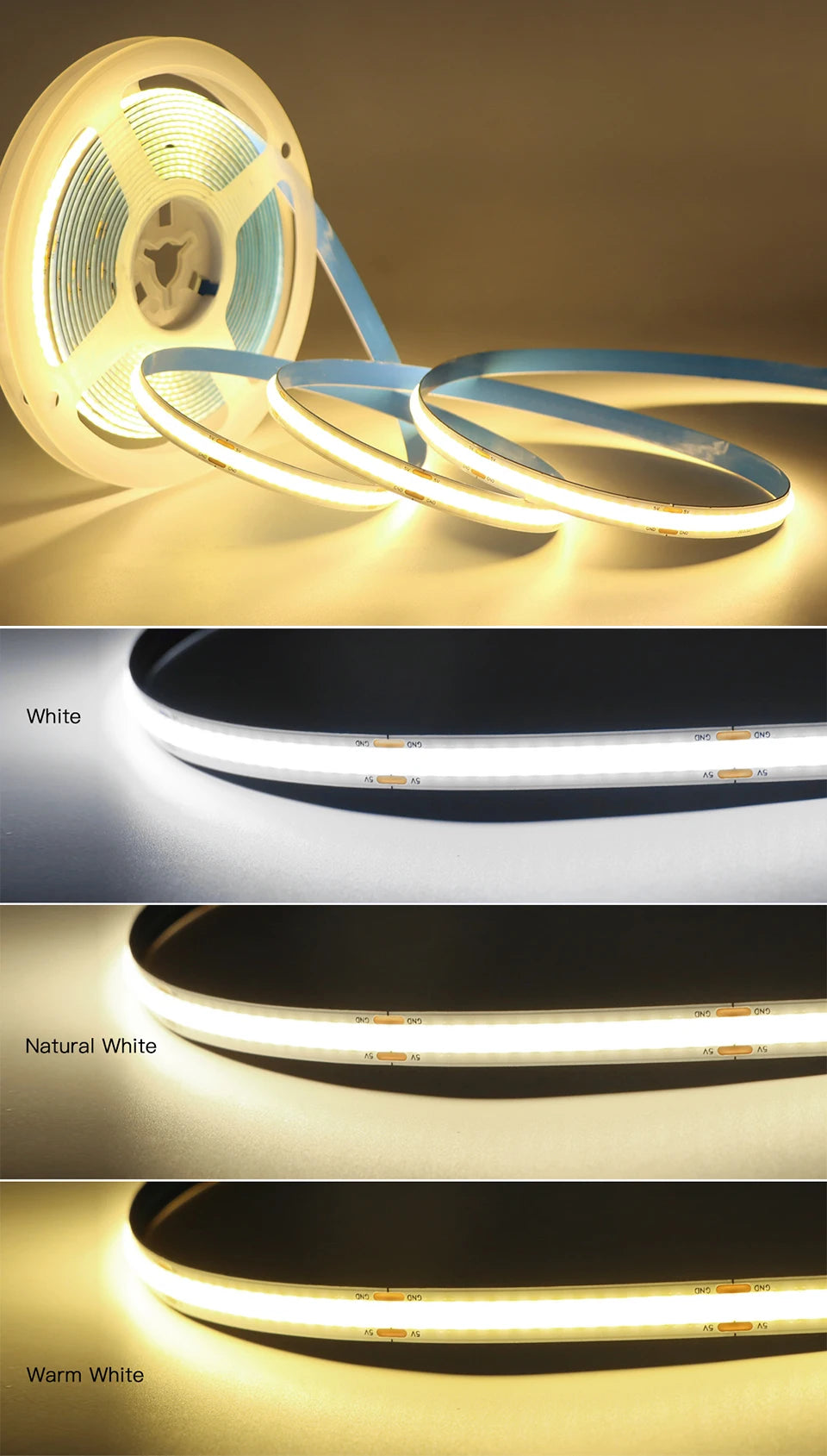 USB COB LED Desk Strip Light