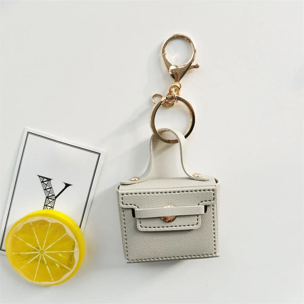 Mini PU Leather Coin Purse Keychain