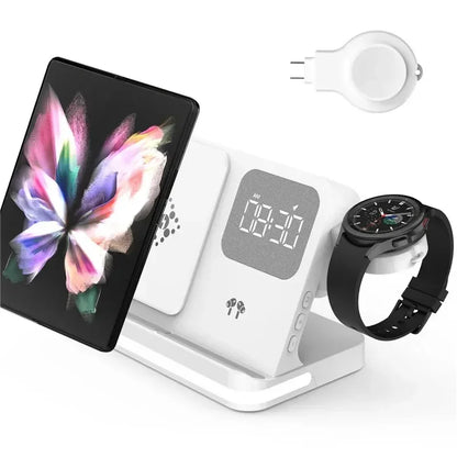 AuraCharge Pro 6-in-1 Wireless Charging Station with LED Clock