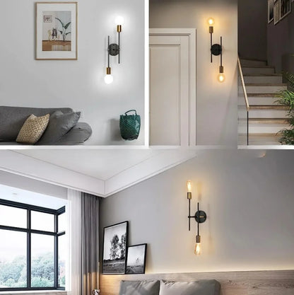 Black & Gold Flush Mount Ceiling Lamp