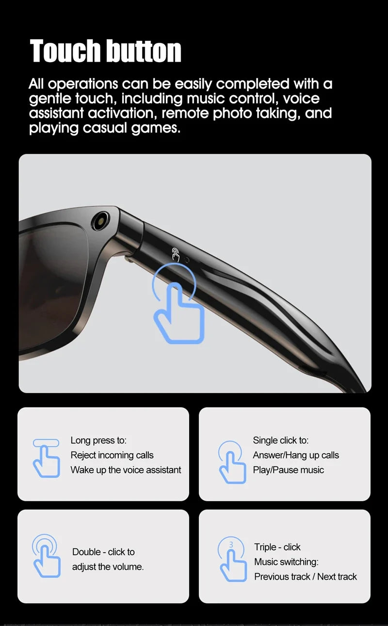 4K AI Smart Glasses with Camera & Translator