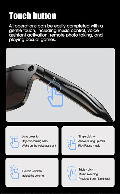 4K AI Smart Glasses with Camera & Translator