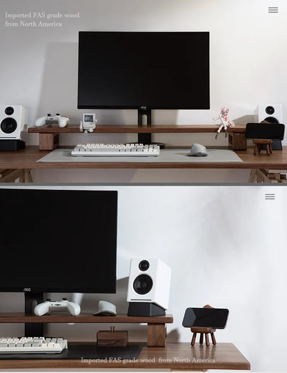 Black Walnut Adjustable Desk Riser