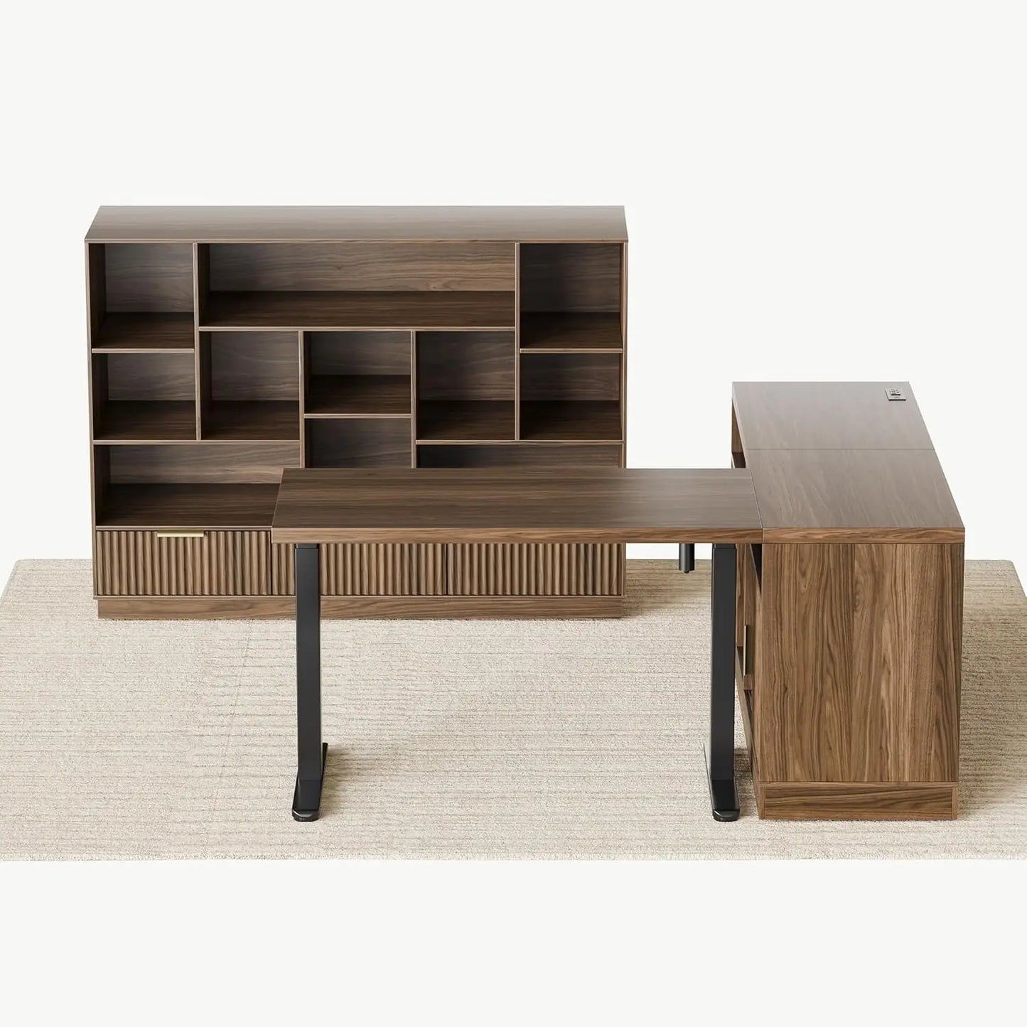 Sterling 67" Standing Desk & Bookshelf Set