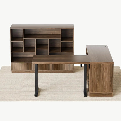 Sterling 67" Standing Desk & Bookshelf Set