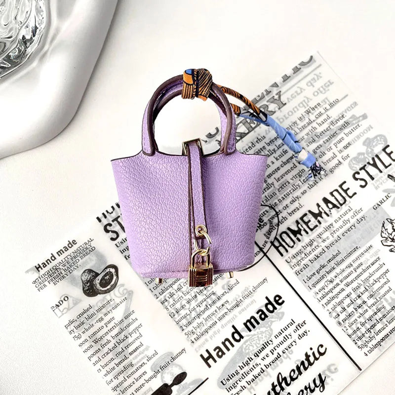 Basket Bag Charm Keychain Accessory