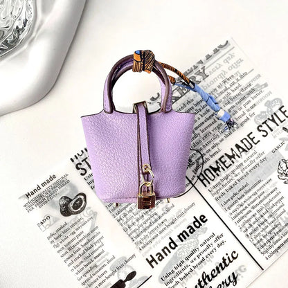 Basket Bag Charm Keychain Accessory