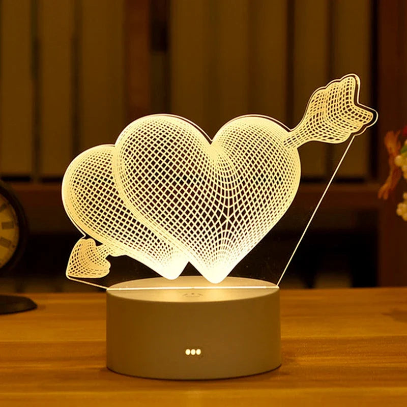 3D LED Night Light - Tricolor Room Decor Lamp