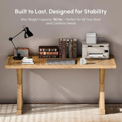 Rustic X-Trestle Writing Desk