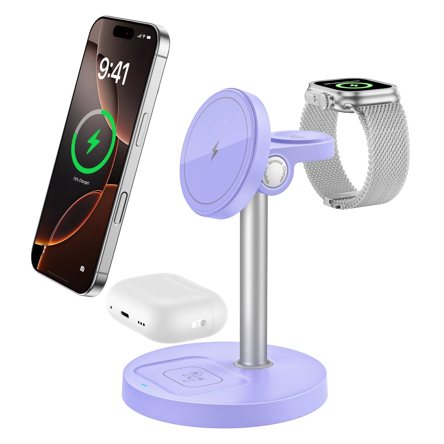 MagFusion Pro 3-in-1 Magnetic Wireless Charging Station