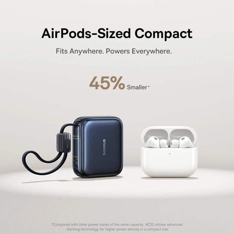 Mini Power Bank with Built-In Cable