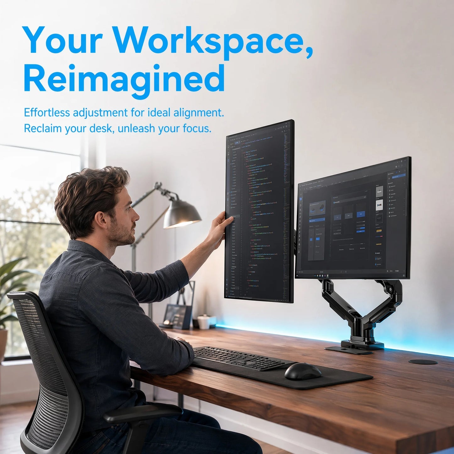 Gaming Dual Monitor Desk Mount