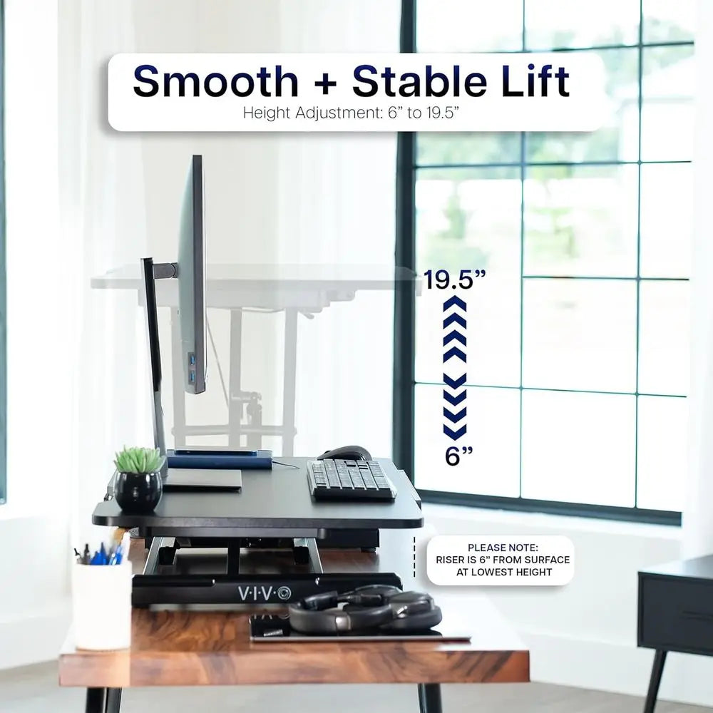 Adjustable Standing Desk Riser with Tilting Work Surface