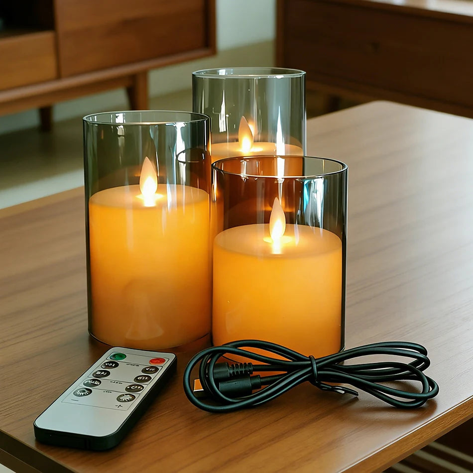 USB Rechargeable LED Candles (3-Pack)