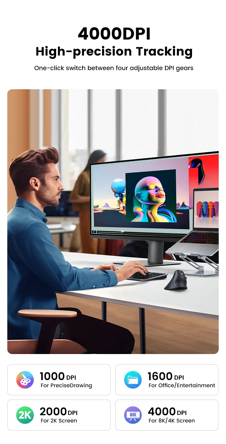 Vertical Ergonomic Wireless Mouse