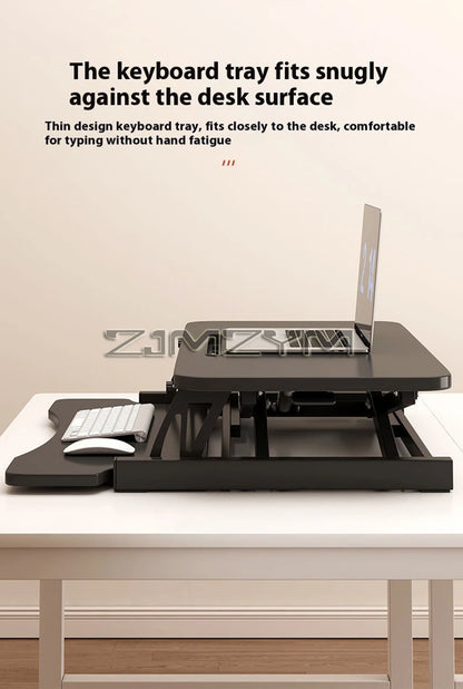 Foldable Laptop Desk with Storage & Keyboard Tray