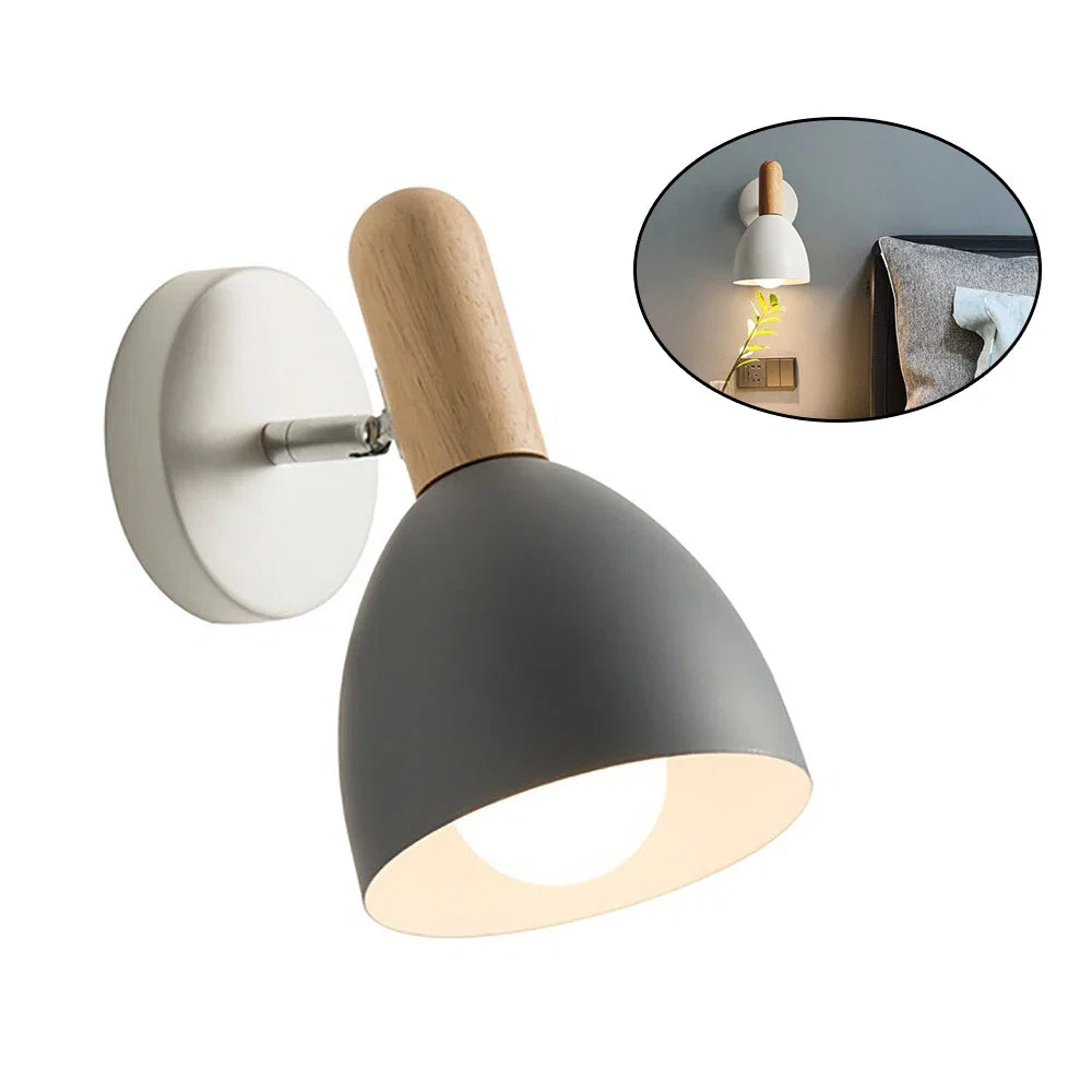 Swivel Wood Wall Sconce for Bedside Reading