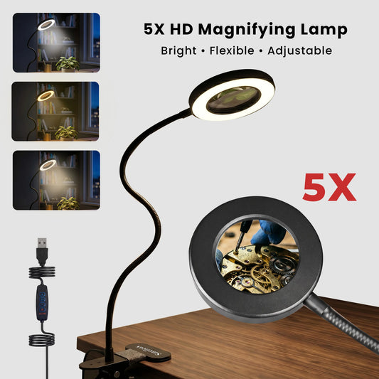 LED Magnifying Clamp Lamp