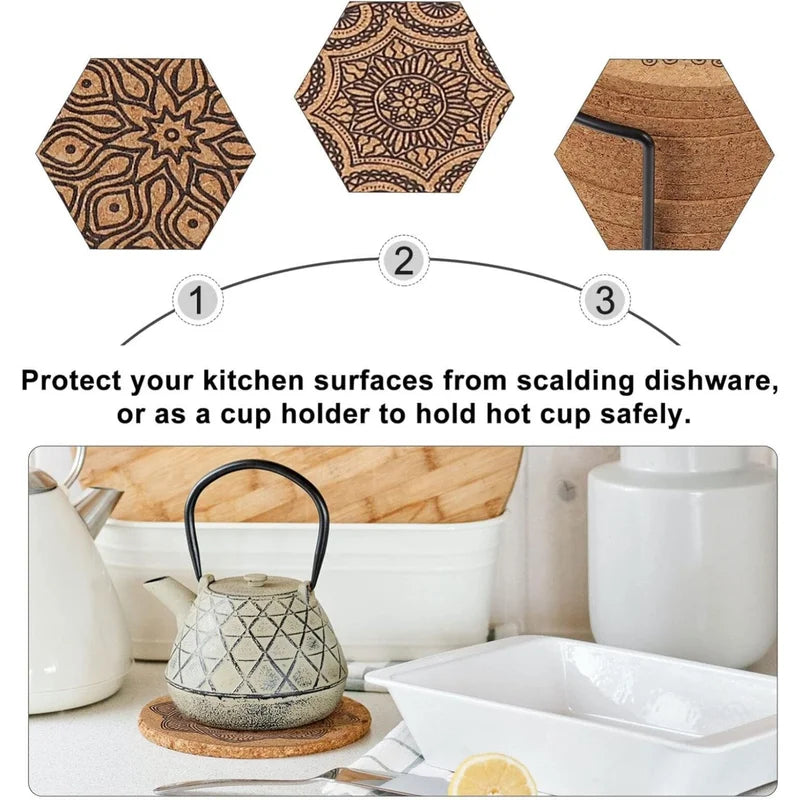 Absorbent Cork Coaster Set