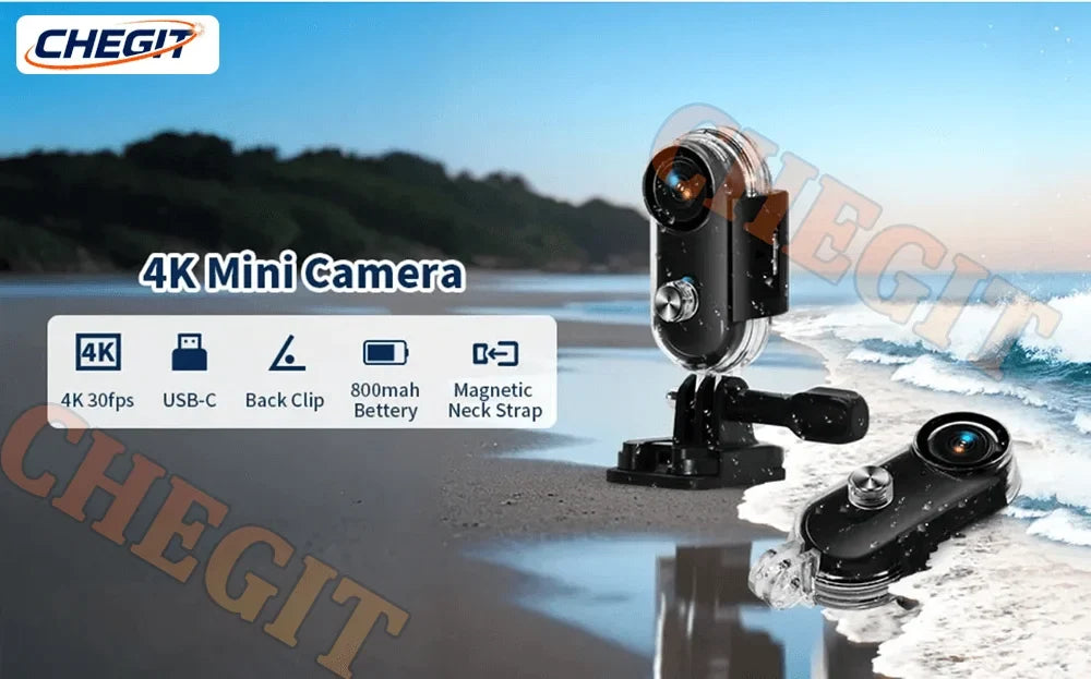 1080P Mini Action Camera, Helmet & Bike Mount