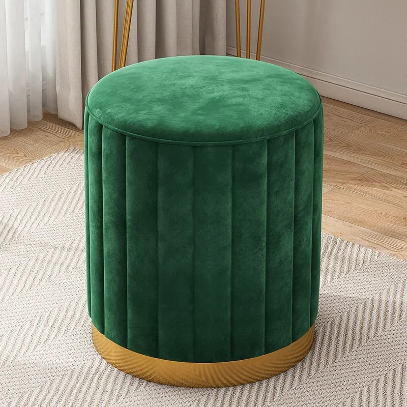 Round Storage Ottoman Stool