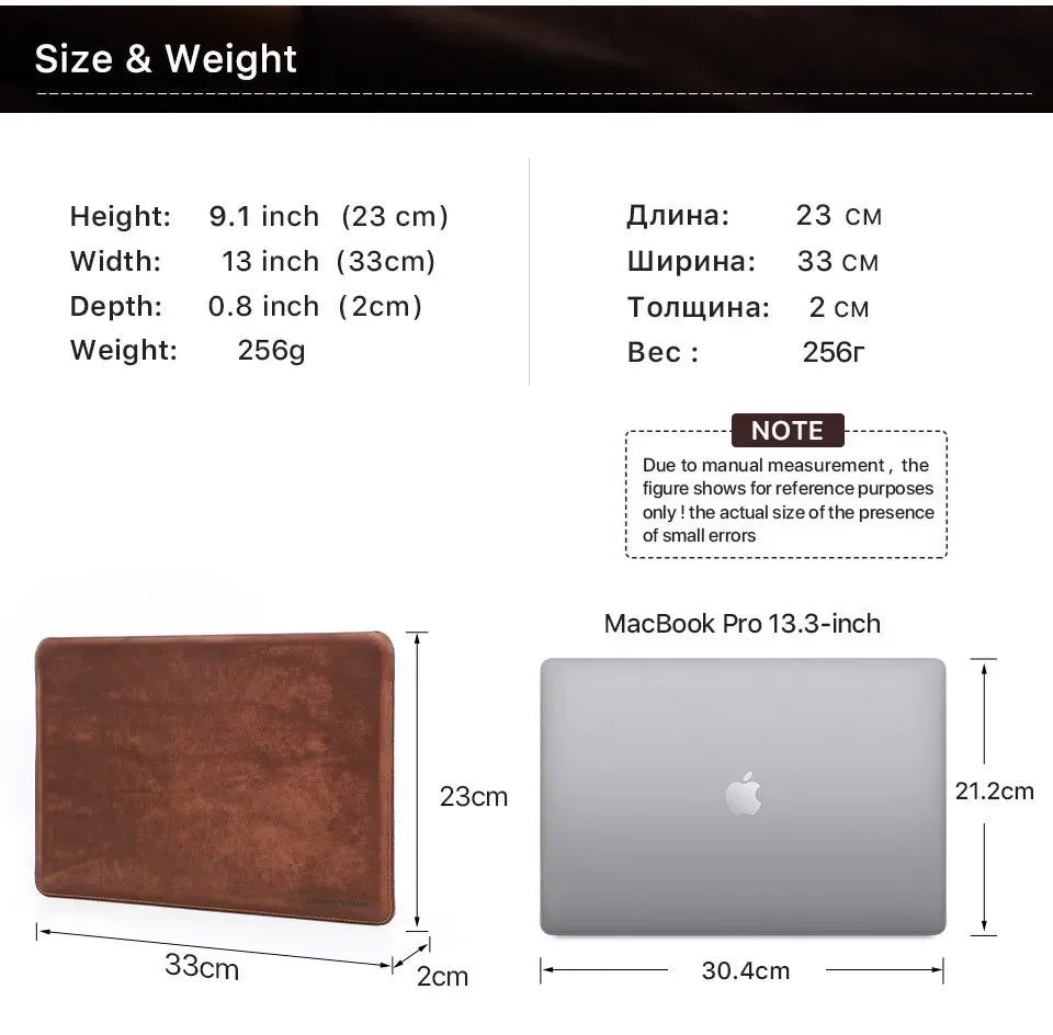 Hand-Made Cowhide Leather Laptop Bag
