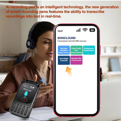 AI Recorder with Touchscreen & 79H Battery