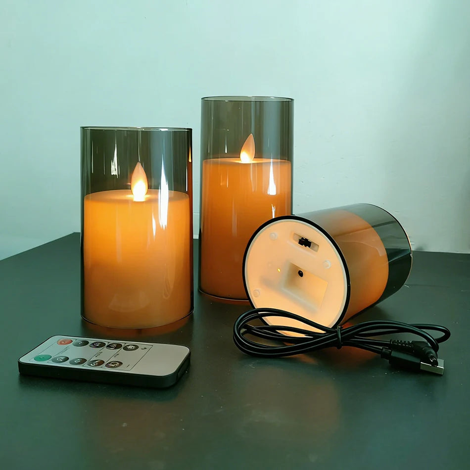 USB Rechargeable LED Candles (3-Pack)