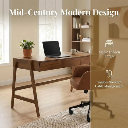 Walnut Writing Desk with Drawers